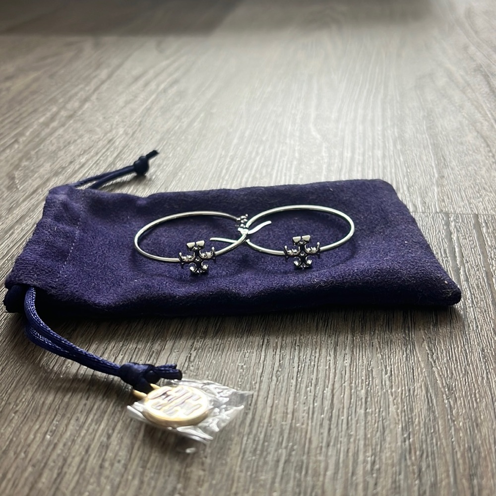 Silver tory burch earings